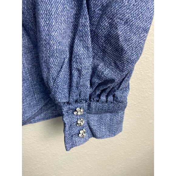 Cami NYC Linen Blend Chambray Women's Collared Long Sleeve Shirt Blue Size Large - Picture 11 of 15